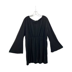 NWT Meaneor Plus Size Women's Black Scoop Neck Bell Sleeve Tunics 20W